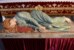 Kaplica Ĺw. Cecylii, figura ĹwiÄtej z widocznymi na szyi Ĺladach po ciÄciach mieczem