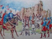 Jan III Sobieski pod murami Targu Neamt, ilustracja z ksiÄĹźki Constantina Negruzziego