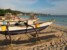 Katamarany na plazy Unawatuna koło Galle